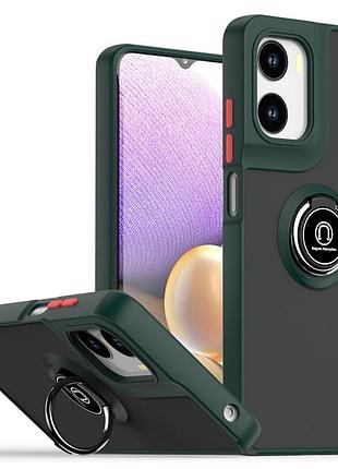 Чехол fiji colorframe для motorola e15 матовый бампер с кольцом подставкой green