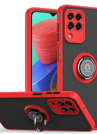 Чохол fiji colorframe для samsung galaxy m33 5g (m336) матовий бампер з кільцем підставкою red