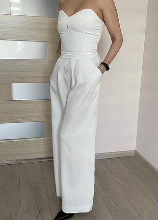 Комбінезон жіночий корсетний mora fashion білий
