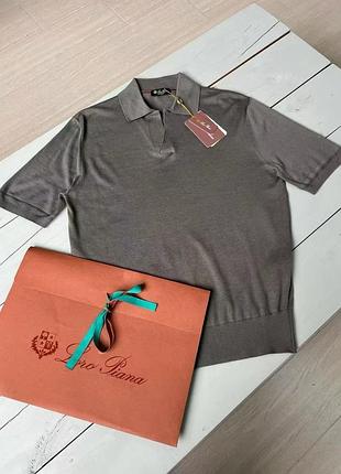Поло мужское loro piana, трикотажная вязка, с коротким рукавом, подарочный пакет