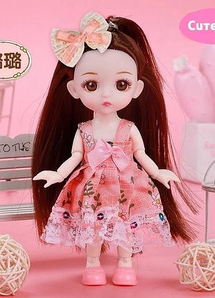 Шарнірна лялька bjd "мар'яна" з довгим волоссям 15см (к115)