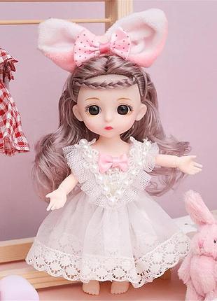 Шарнірна лялька bjd "зайчик" з косою 16см (к080)