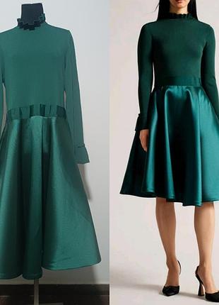 Ted baker zadi платье с юбкой и оборками #5/xl-xxl в силуэте «fit and flare»