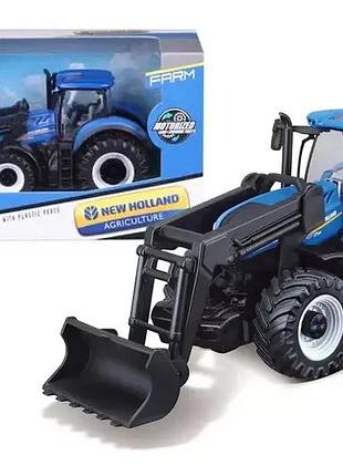 Трактор bburago farm new holland синій 18-31632 t7.315 з фронтальним навантажувачем