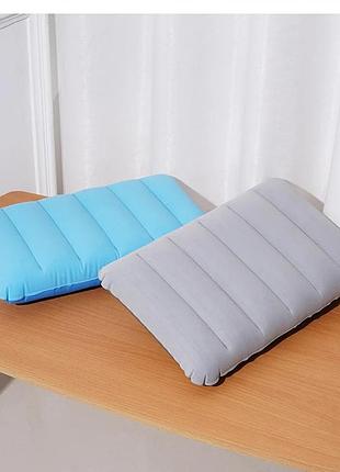 Подушка надувна intex флокована 68676np, 43*28*9см, голубая.