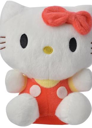 М'яка іграшка helloy kitty в червоному комбінезоні 20см