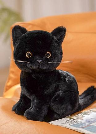 Мягкая игрушка черный кот 27см