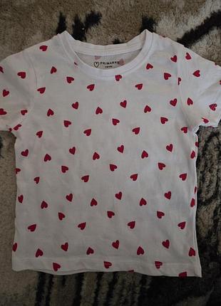​❤️ футболка primark в сердечки: стиль и любовь! размер 12-18 месяцев. 😍❤️