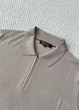 Поло мужское loro piana, тонкая трикотажная вязка, на молнии, с фирменным пакетом 6
