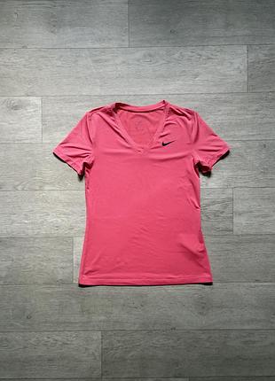 Футболка синтетична жіноча nike dri-fit xs-s кораловий-рожевий поліестер