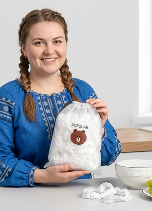 Шапочки для тарелок на резинке (набор, новые)