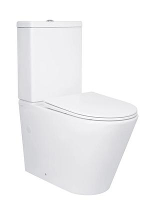 Унитаз напольный qtap swan eco ultra quiet с сидением soft-close 640x360x835 мм qtswa27w48748 white