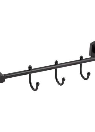 Держатель для полотенца qtap liberty 3 крючка 365 мм qtlibblm1154-3 black