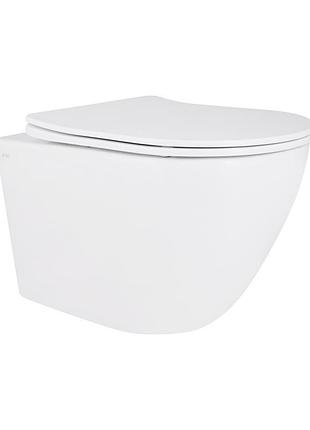 Унитаз подвесной qtap robin new безободковый с сиденьем soft-close qt1333046euqw