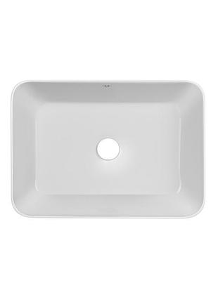 Раковина накладная qtap virgo n прямоугольная без донного клапана white qt18116308w