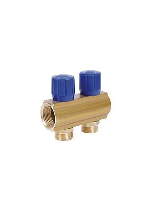 Коллектор icma с регулировочными вентилями 1" 2 выхода №1105 (blue)