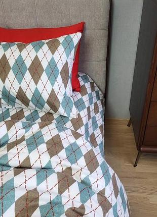 Ромб зеленый, turkish flannel (полуторный)