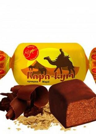 Цукерки кара-кум 2,5 кг марія пралінові з фундуком та вафельною крихтою в шоколадній глазурі | вагові цукерки класика