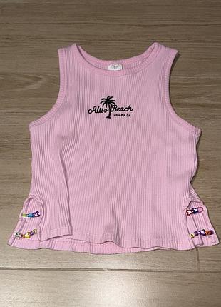 Милий топ zara рожевий ribbed aliso beach (13–14 років)