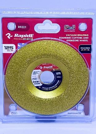 Алмазна шліфувальна чашка rapide red point vacuum brazed закруглена 2в1 125mm r9221