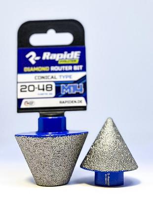 Алмазна фреза конусна rapide 2-50mm m14 3