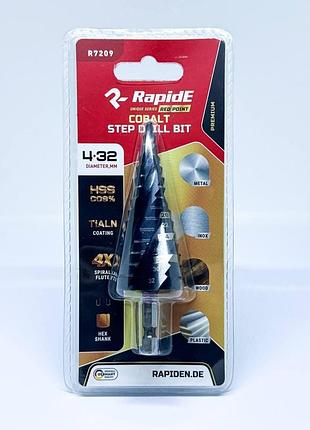 Кобальтове свердло східчасте по металу rapide red point 4-12mm r7207