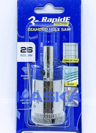 Коронка по плитці та склу 26mm rapide tile/glass з направляючим свердлом