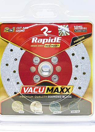 Алмазний диск rapide vacumaxx 125mm r9775 для різу та шліфування з алюмінієвим фланцем м14