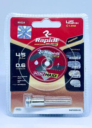 Алмазний диск rapide red point minimaxx r9224 цільноспечений 45mm*0.6mm для гравера з тримачем