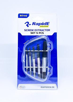 Набір екстракторів rapide 5pcs r5102 для зламаних болтів