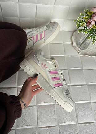 Adidas forum exhibit low beige pink