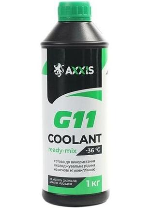 Антифриз green g11 сoolant ready-mix -36°c (зеленый) 1кг axxis