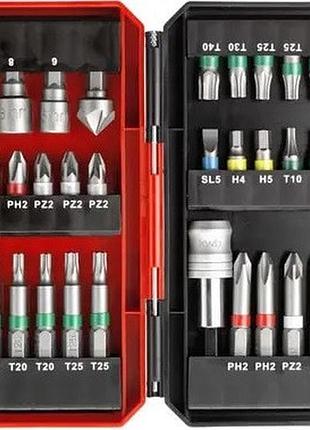 Біти einhell kwb, 1/4", бітотримач, торцеві головки 3шт, зенківка, sl,ph,pz,h,t, кейс набір 34шт
