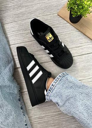 Adidas superstar black white 7