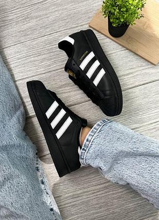 Adidas superstar black white 8