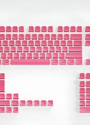 Набір кейкапів crystal jelly rose red для механічної клавіатури - 132 клавіші, pbt+pc, cbsa профіль