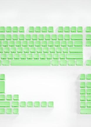 Набір кейкапів crystal jelly green для механічної клавіатури — 132 клавіші, pbt+pc, cbsa профіль