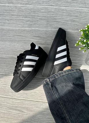 Adidas superstar xlg black white platform