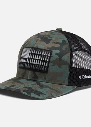 Сетчатая бейсболка columbia tree flag columbia sportswear — высокая корона