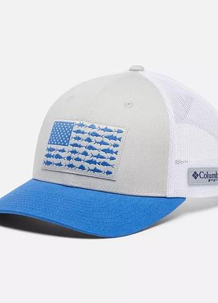 Сетчатая бейсболка pfg fish flag columbia sportswear — низкая корона