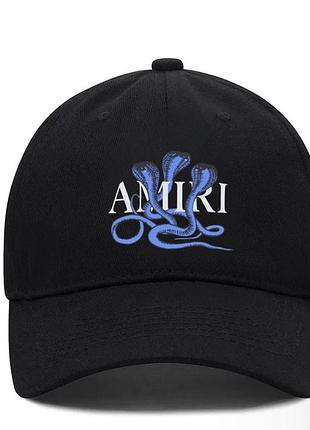 Кепка amiri logo чорна унісекс амірі на літо