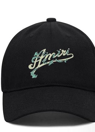 Кепка amiri logo чорна унісекс амірі на літо
