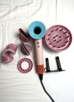 Фен дайсон dyson super hair dryer ceramic pop с ионизацией и турборежимом 5 насадок