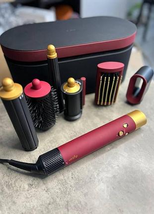 Cтайлер dyson airwrap hs08 straight & wavy red velvet/gold | дайсон красный