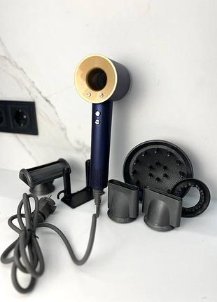 Фен dyson дайсон super hair dryer синий с ионизацией и турборежимом 5 насадок (y-43)