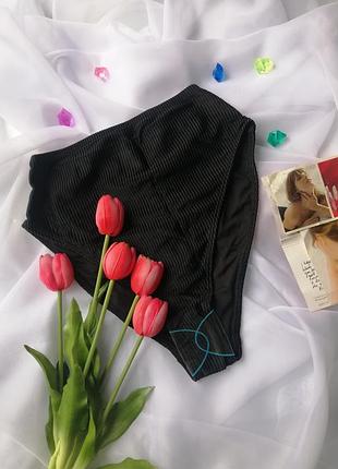 Купальні чорні плавки у рубчик asos, низ від купальника чорний у рубчик asos
