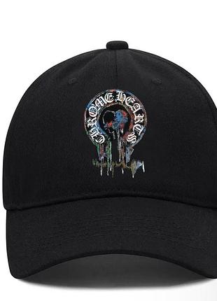Кепка chrome hearts logo черная унисекс хром хартс с крестами на лето