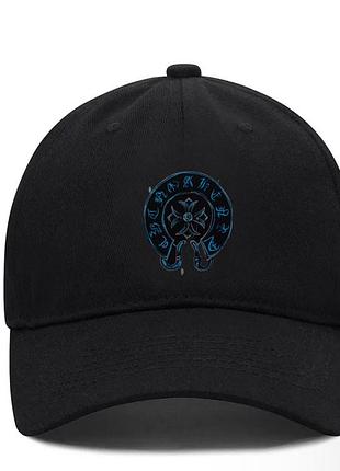 Кепка chrome hearts logo чорна унісекс хром хартс із хрестами на літо