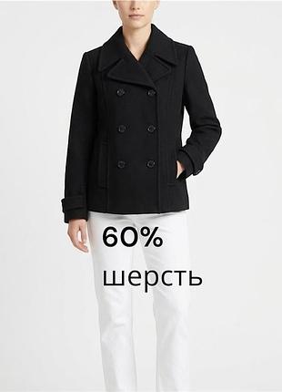 Ідеальне чорне базове коротке пів пальто hm чорне шерстяне двобортне пів пальто пальто шерстяне коротке укорочене пальто тренд сезону