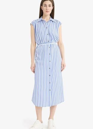 Сукня в смужку з льоном